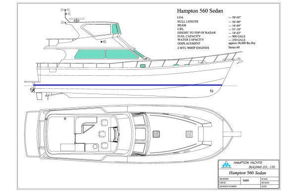 Hampton 560 Sedan Hull #9, Available for Order