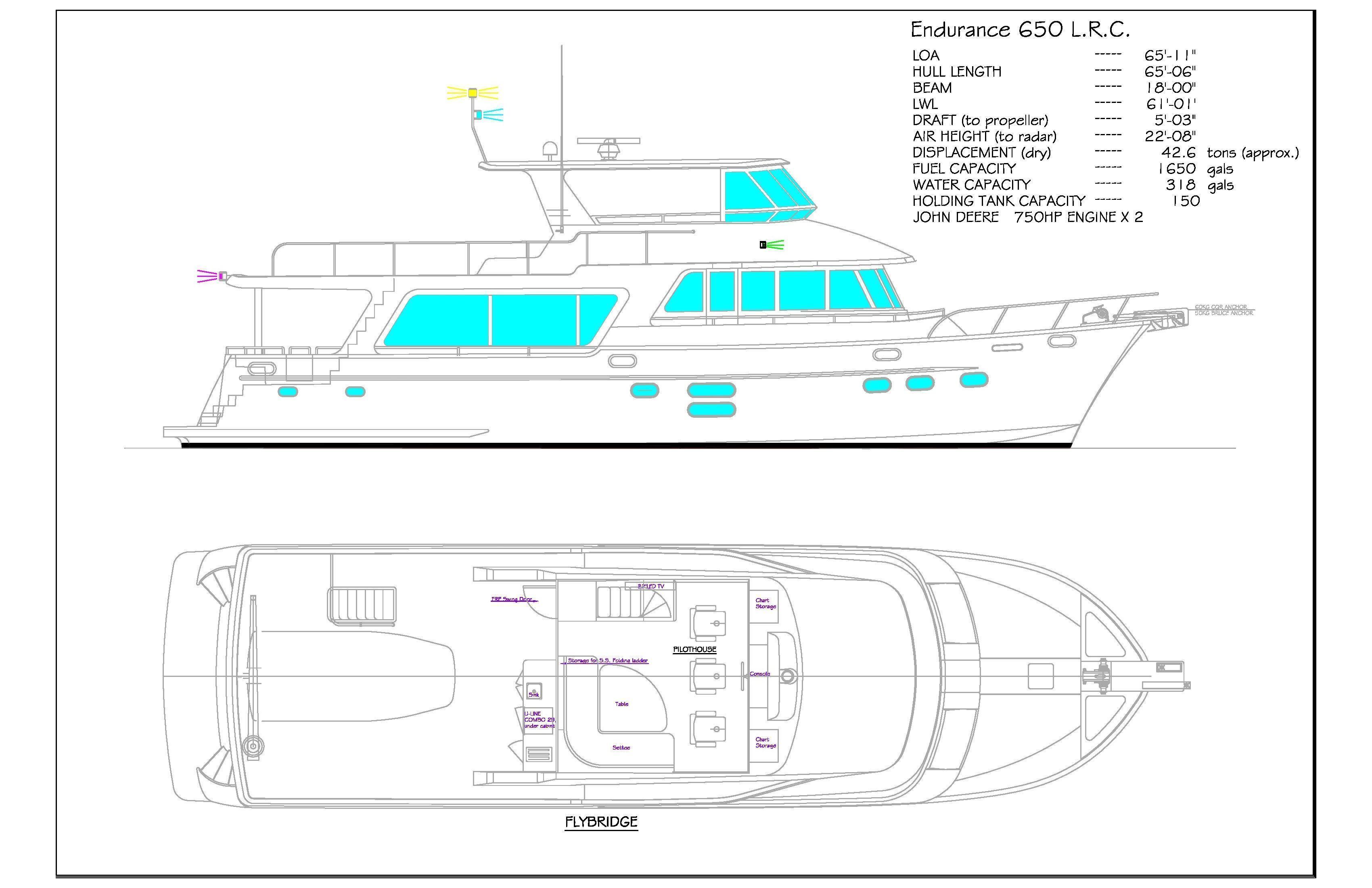 Hampton 650 Endurance Modified Skylounge with Crew Area