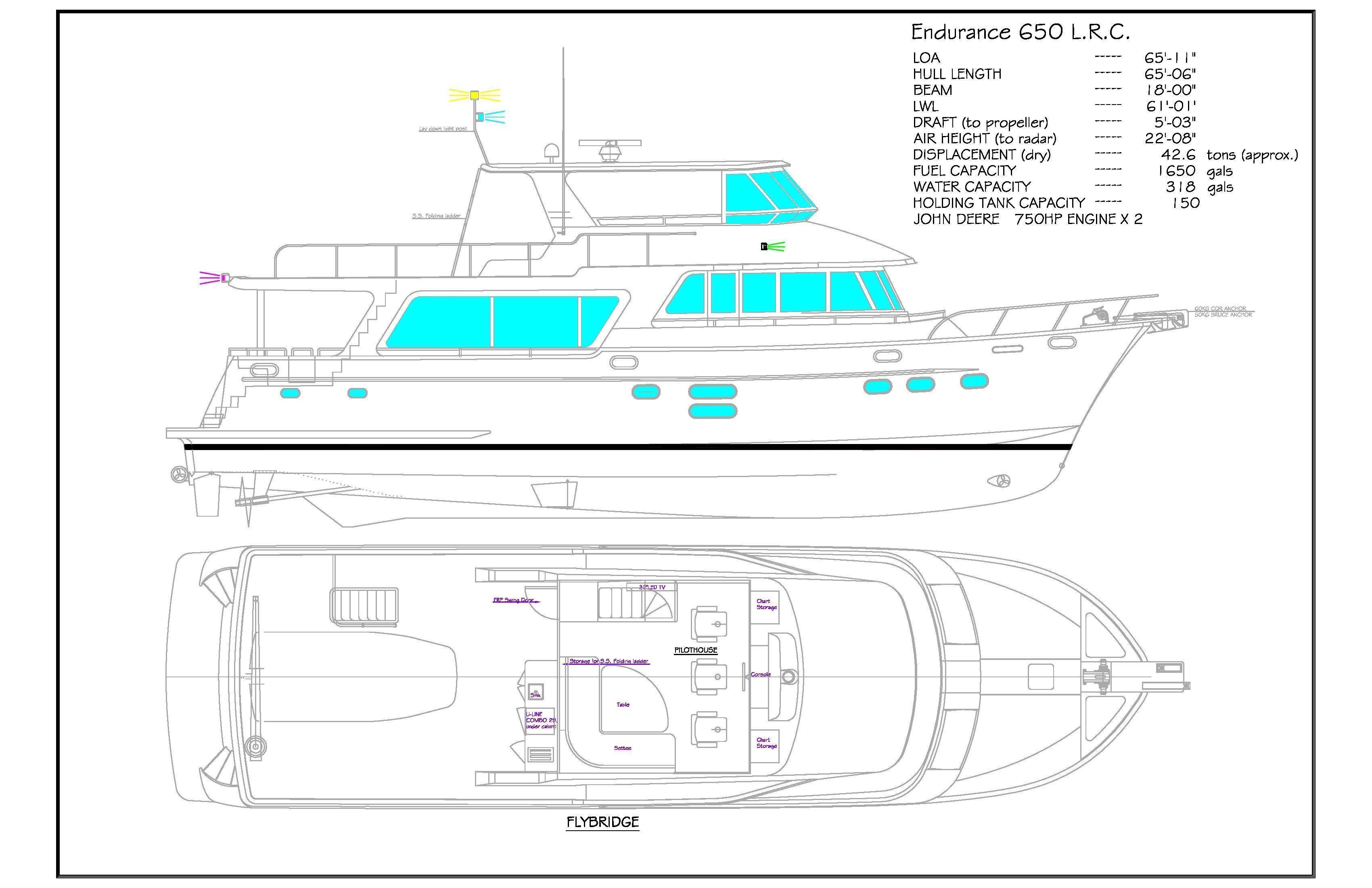 Hampton 650 Endurance Modified Skylounge with Crew Area